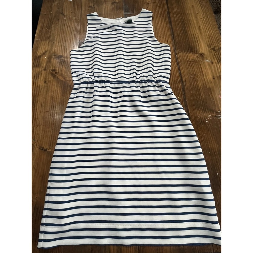 J.Crew Womens Navy White Striped Sleeveless Elastic Waist Mini Dress Size‎ 0